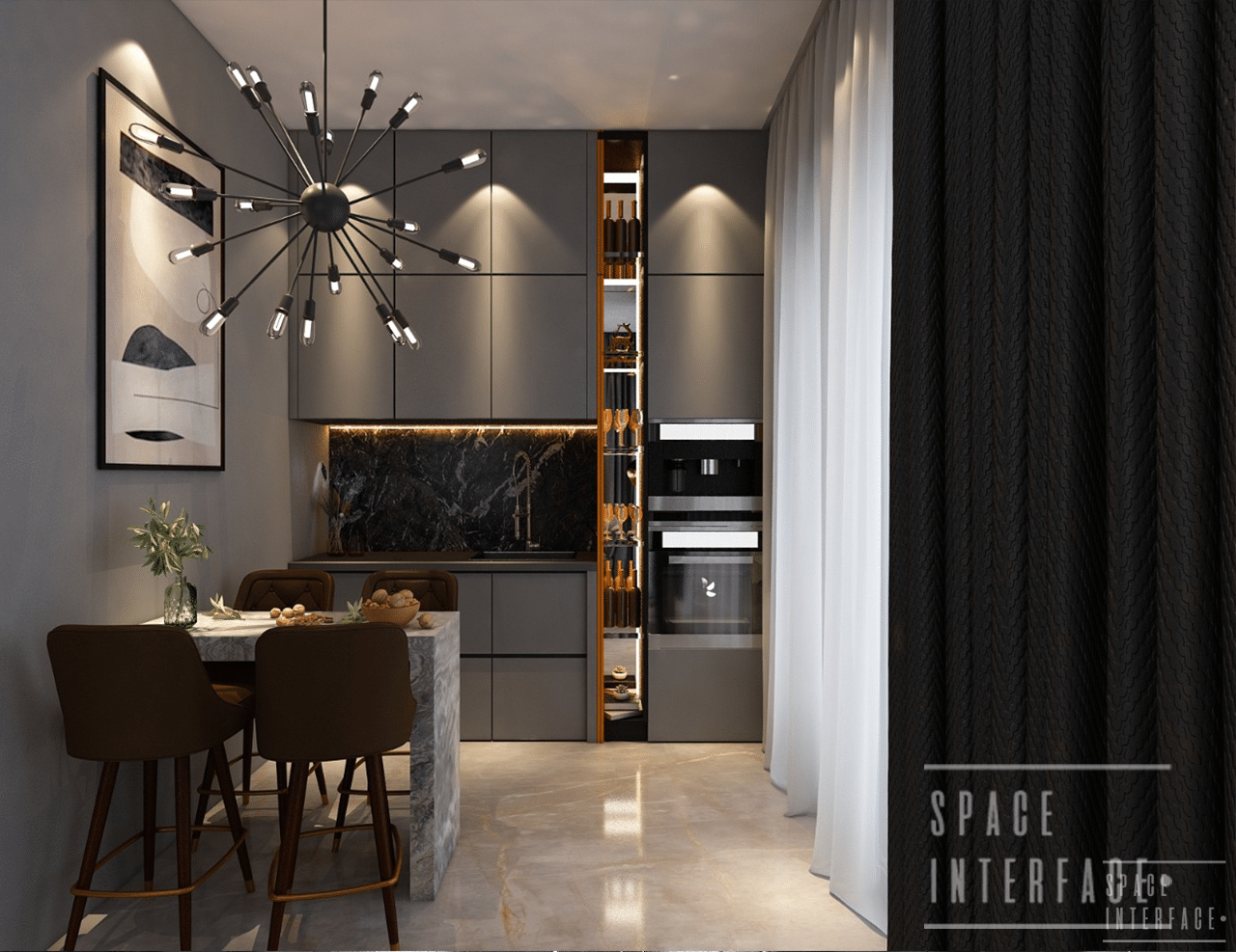 Bar design, sharma residence