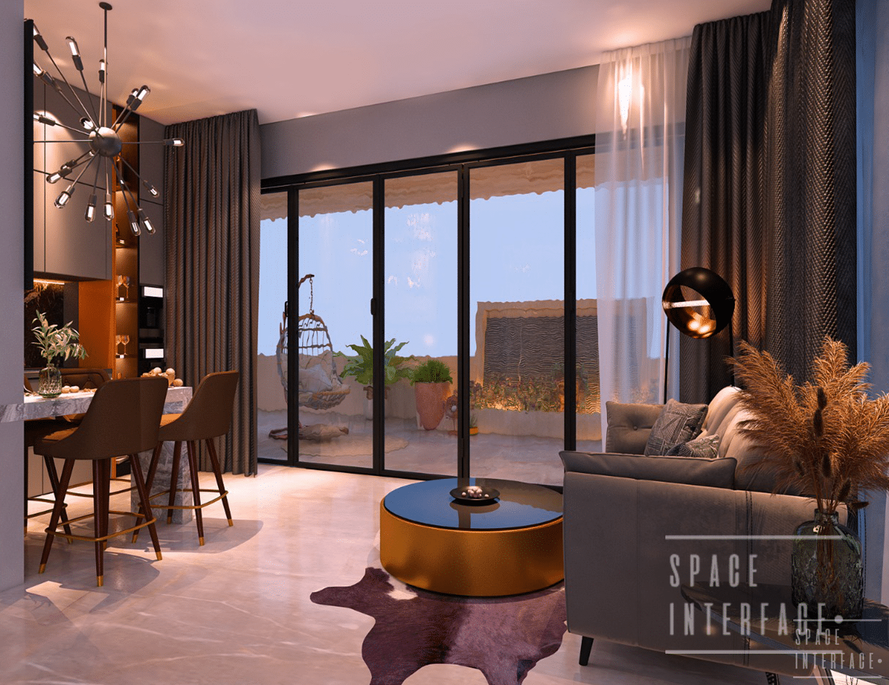 Bar and lounge design, sharma residence